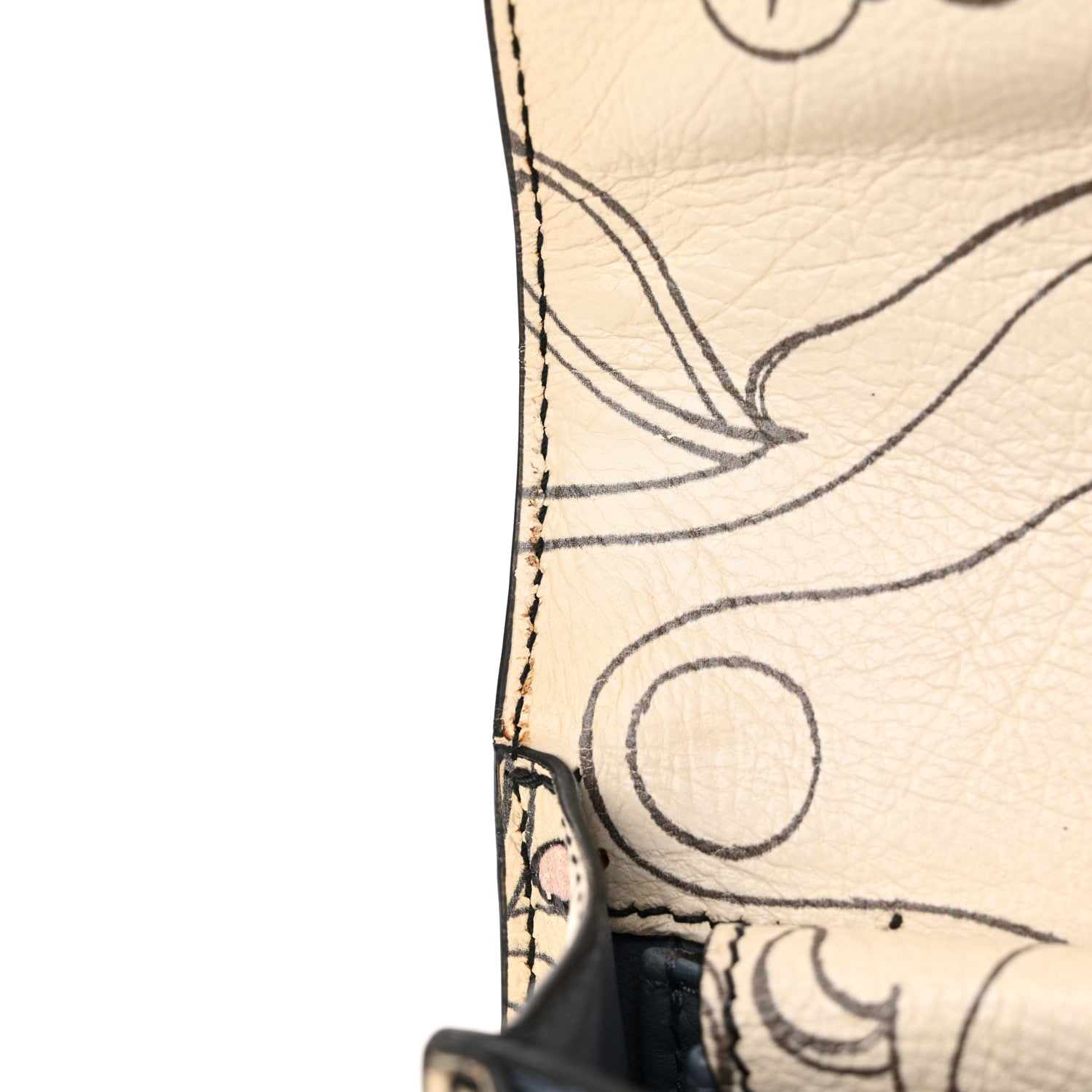 Prada X JAMES JEAN Glace Calfskin Rabbit Print Cahier Bag Opaline 13 of 18
