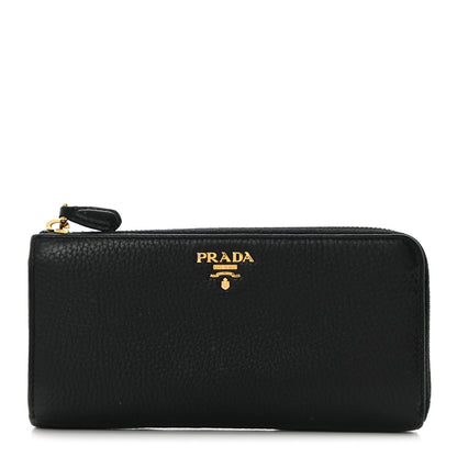 Prada Vitello Move Half Zip Wallet Black 1 of 8