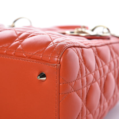 Christian Dior Lambskin Cannage Medium Lady Dior Orange 11 of 15