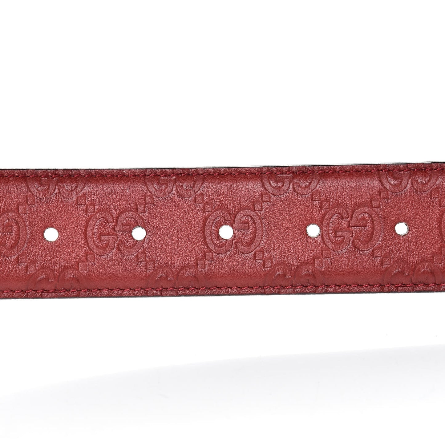 Soft Guccissima Margaux Calfskin Nickel Interlocking G 37mm Belt 95 38 Rosso