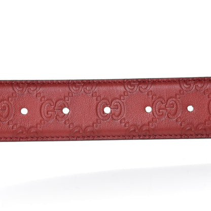 Gucci Soft Guccissima Margaux Calfskin Nickel Interlocking G 37mm Belt 95 38 Rosso 5 of 7