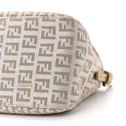 Fendi Metallic Jacquard Zucchino Suede Mini Mama Baguette Peltro Argento Sabbia 9 of 9