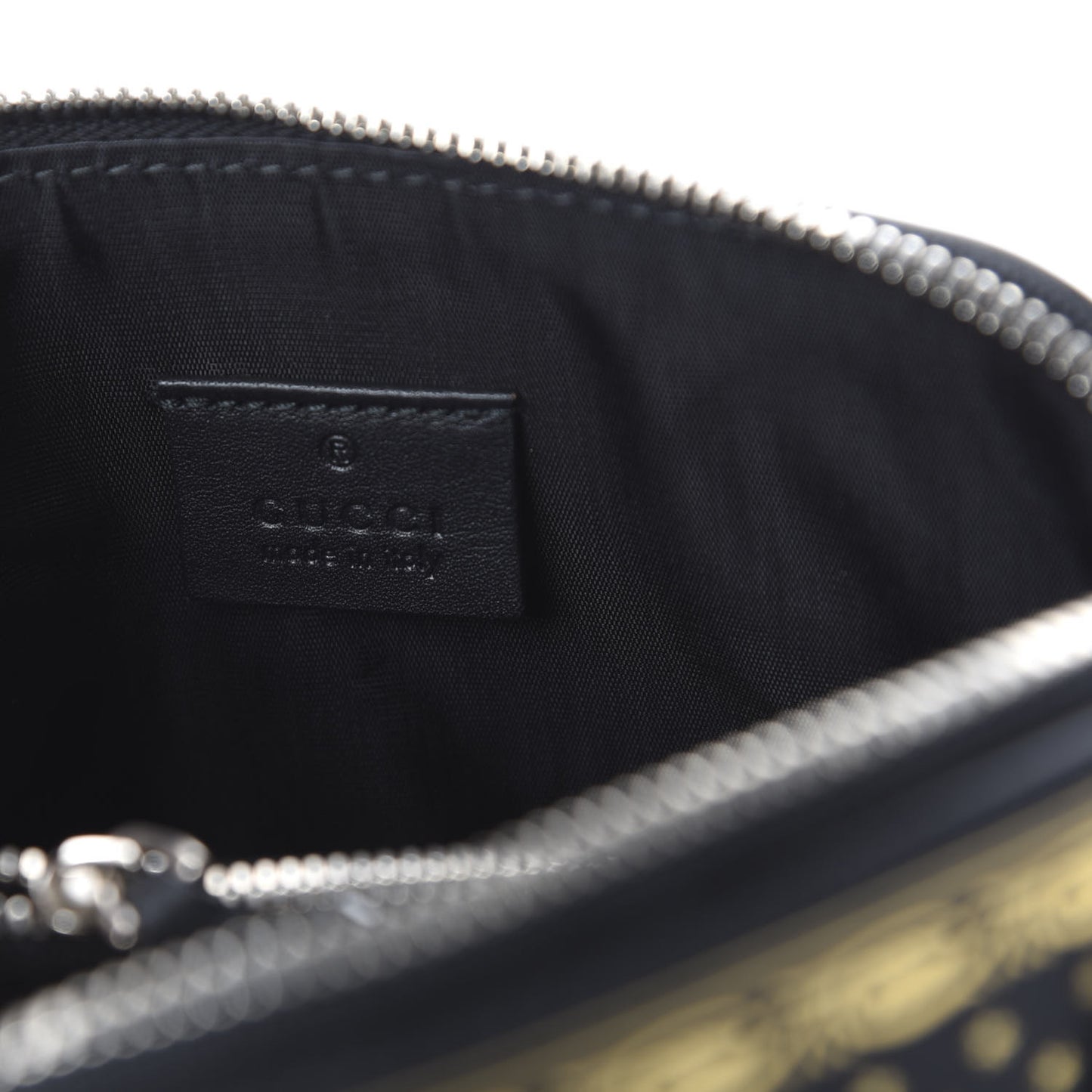 X SEGA Calfskin GUCCY Stars Mini Dome Shoulder Bag Black Gold