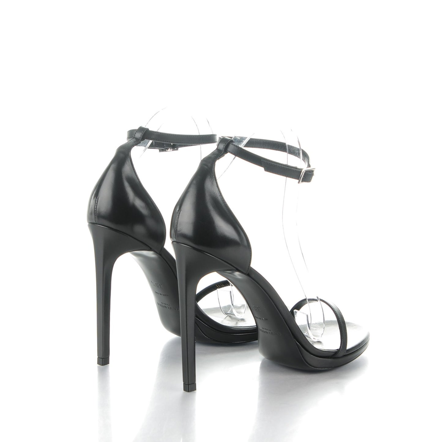 Calfskin Jane 105 Ankle Strap Sandals 38.5 Black