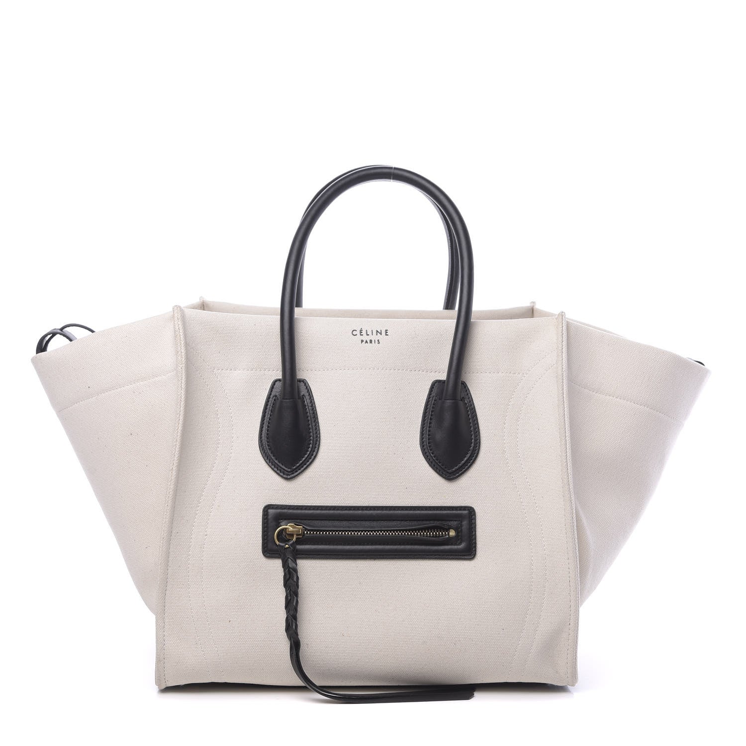 Celine Cotton Canvas Medium Phantom Luggage White 1 of 11