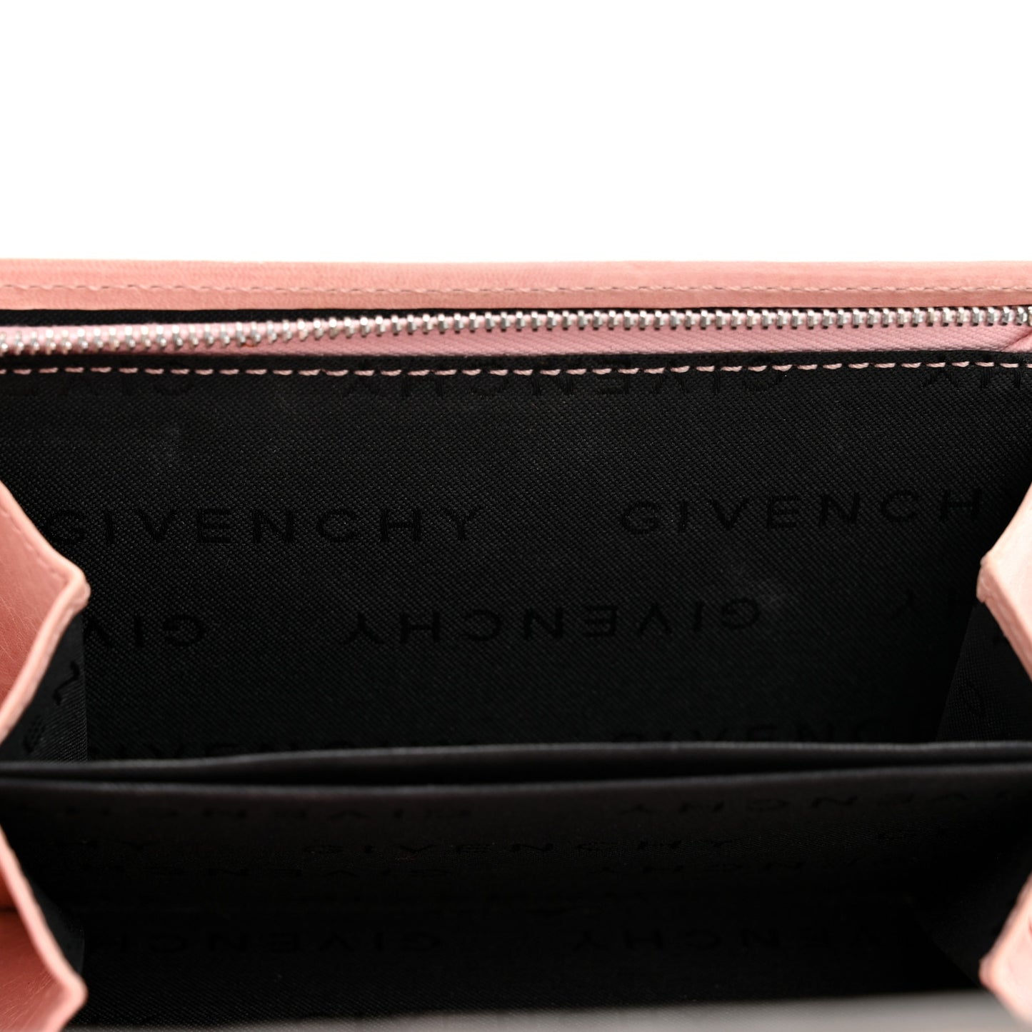 Crackled Calfskin Compact Wallet Pink