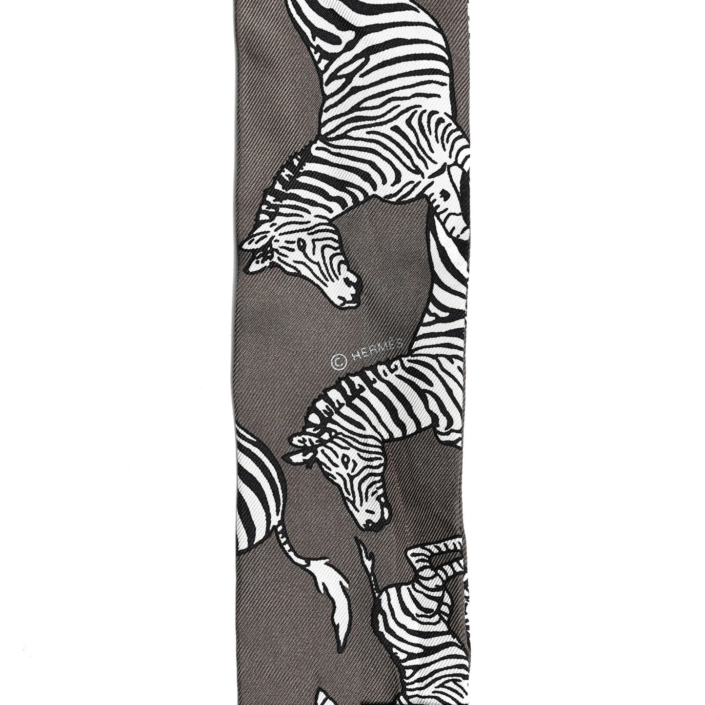 Silk Les Zebres Twilly Gris Taupe Black White