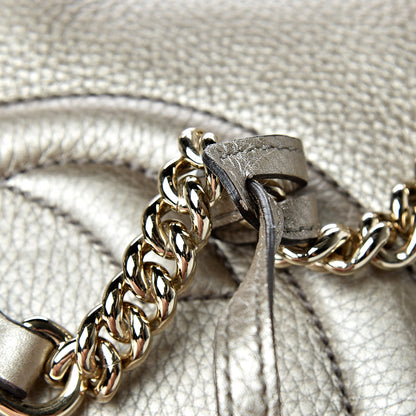 Gucci Metallic Pebbled Calfskin Medium Soho Chain Shoulder Bag Golden Beige 13 of 13