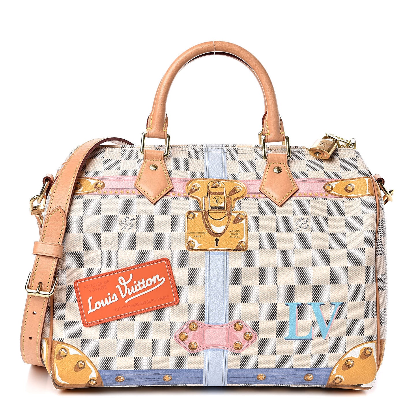 Damier Azur Summer Trunks Speedy Bandouliere 30