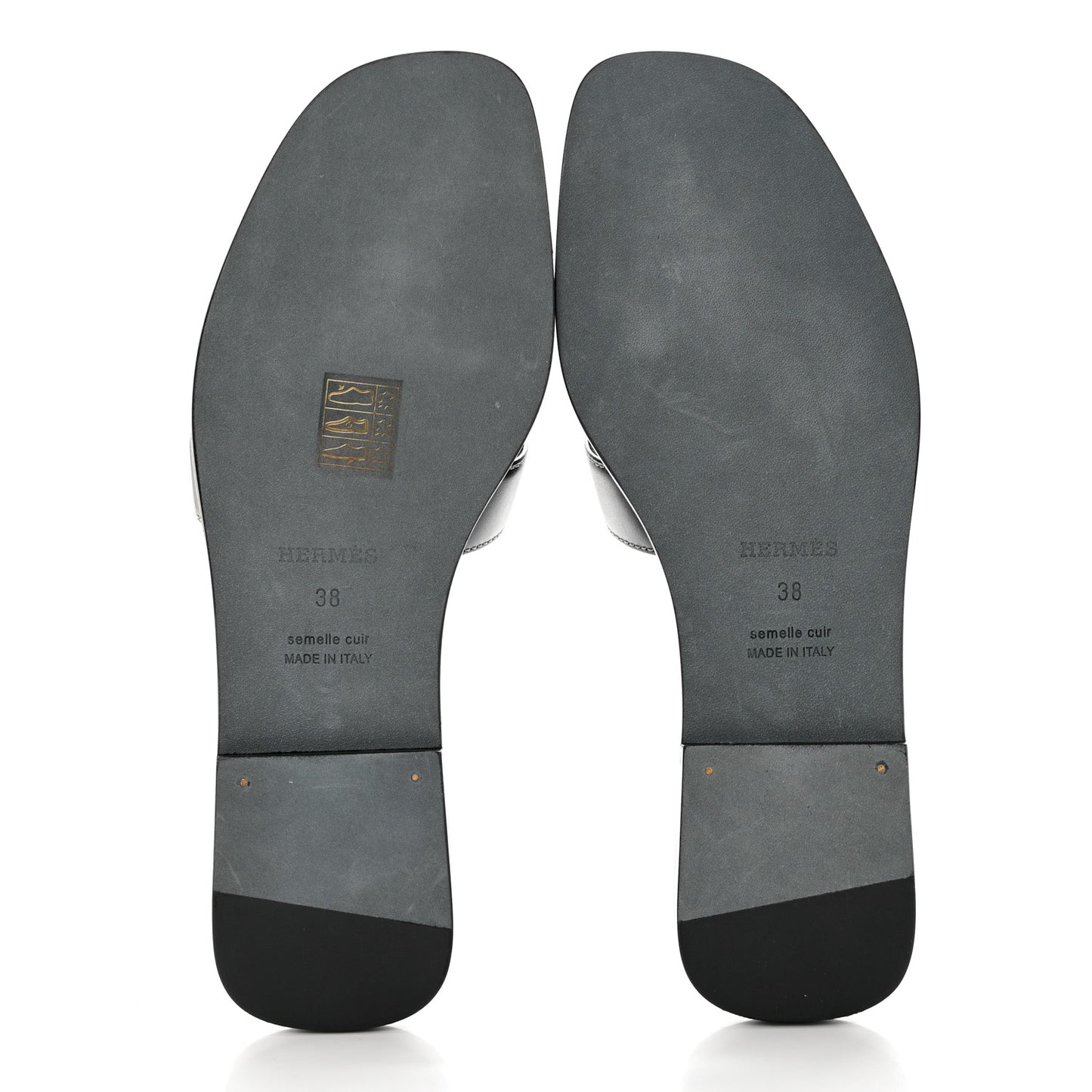 Box Calfskin Oran Sandals 38 Black