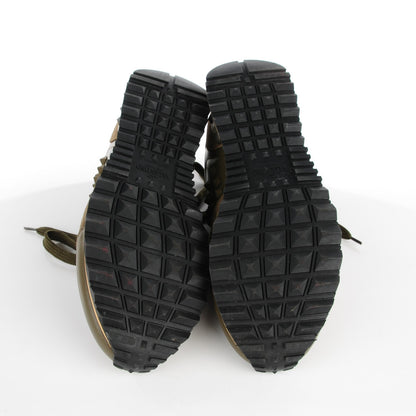Valentino Garavani Calfskin Suede Rockstud Sneakers 39 Army Green 6 of 9