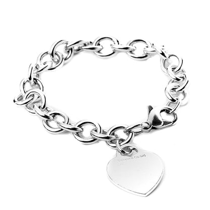 Tiffany Sterling Silver Heart Tag Charm Bracelet 1 of 4