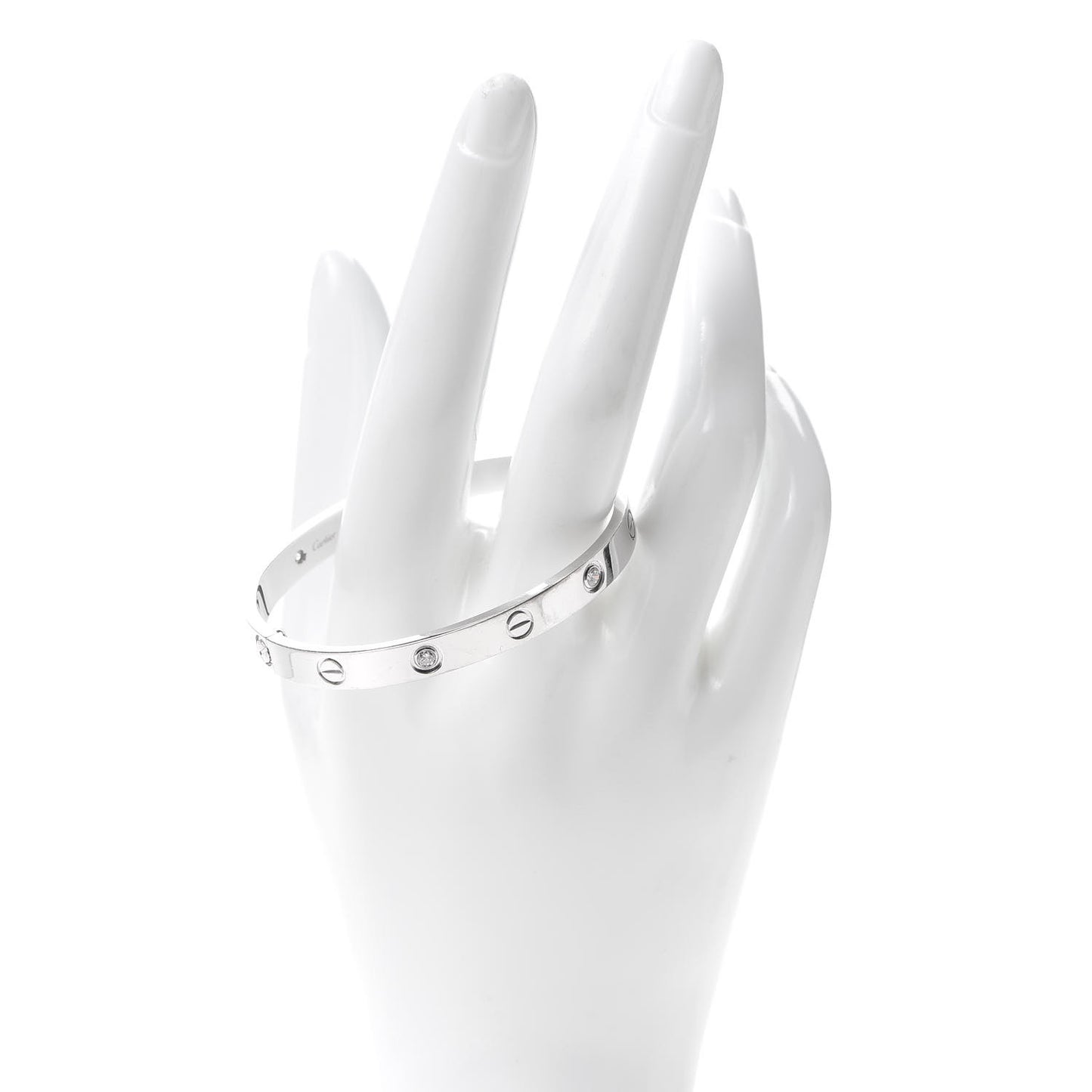 18K White Gold 4 Diamond LOVE Bracelet 16