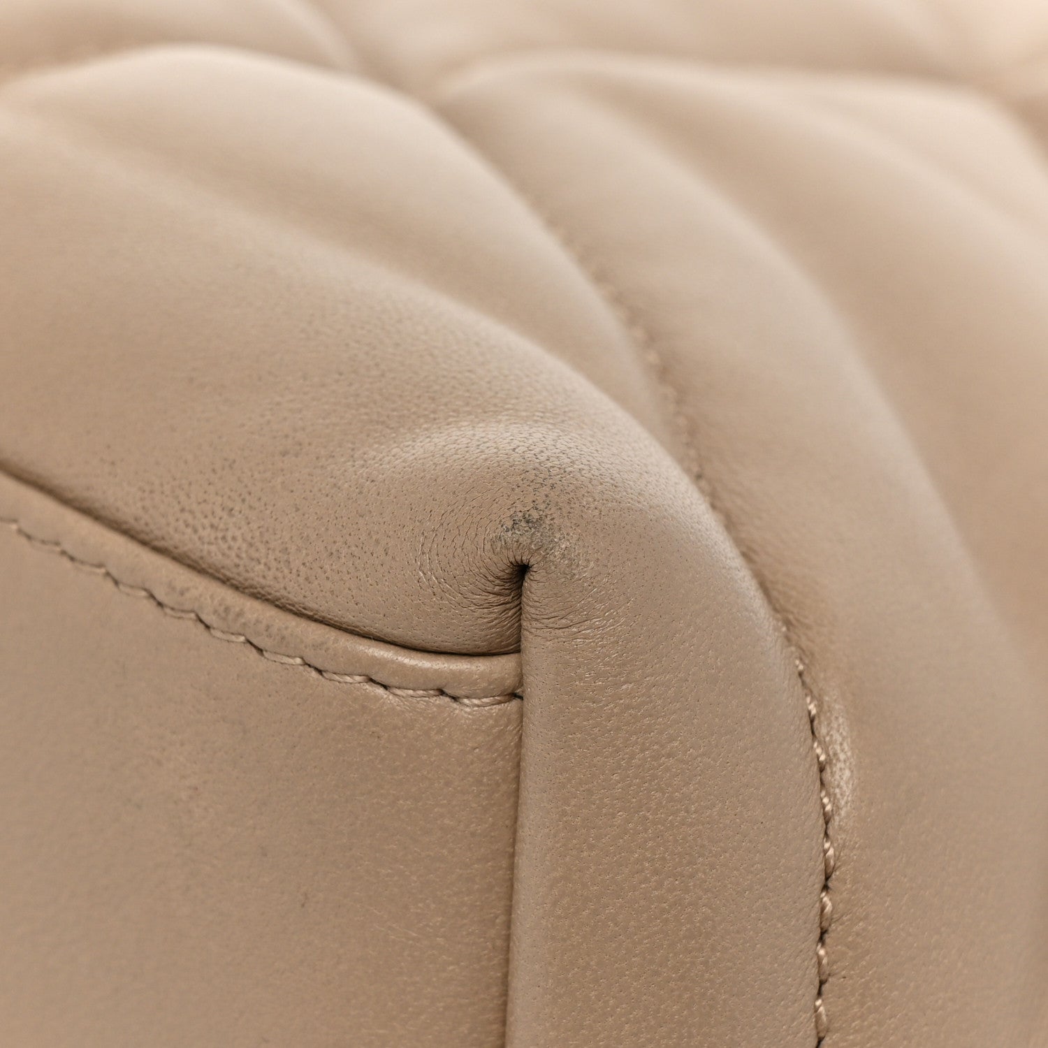Saint Laurent Lambskin Quilted Small Loulou Puffer Monogram Chain Satchel Dark Beige 15 of 15
