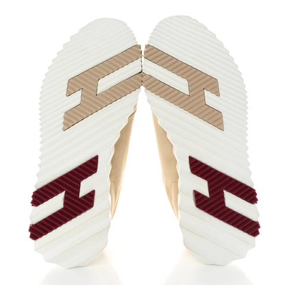 Hermes Goatskin Suede Goatskin Bouncing Sneakers 38 White Gomme 5 of 8