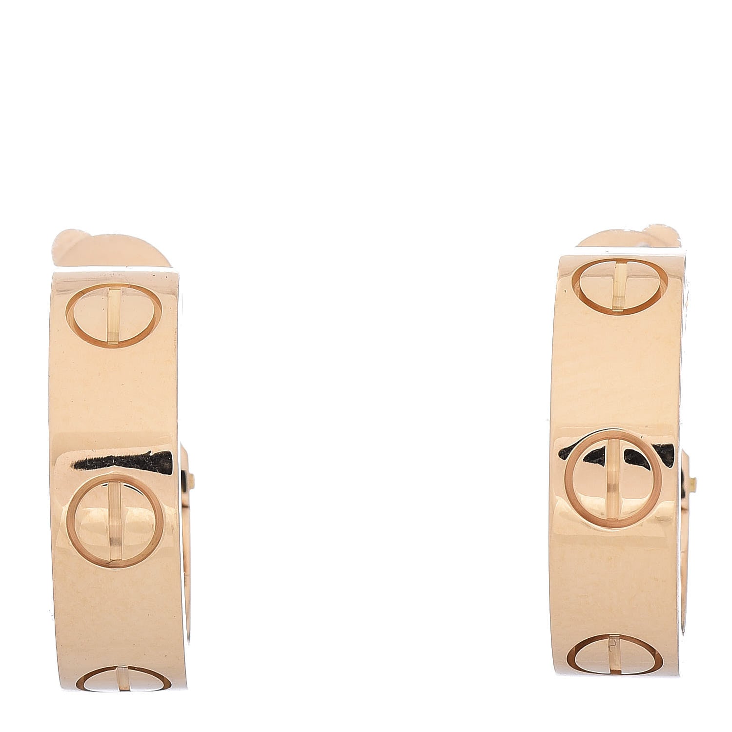 Cartier 18K Yellow Gold 5.5mm LOVE French Clip Hoop Earrings 1 of 5