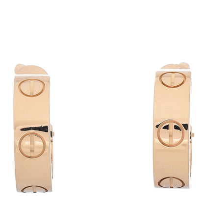 Cartier 18K Yellow Gold 5.5mm LOVE French Clip Hoop Earrings 1 of 5
