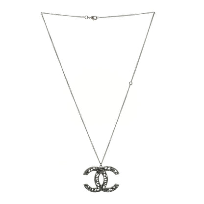 Chanel Ruthenium Twisted Camellia CC Pendant Necklace 3 of 4
