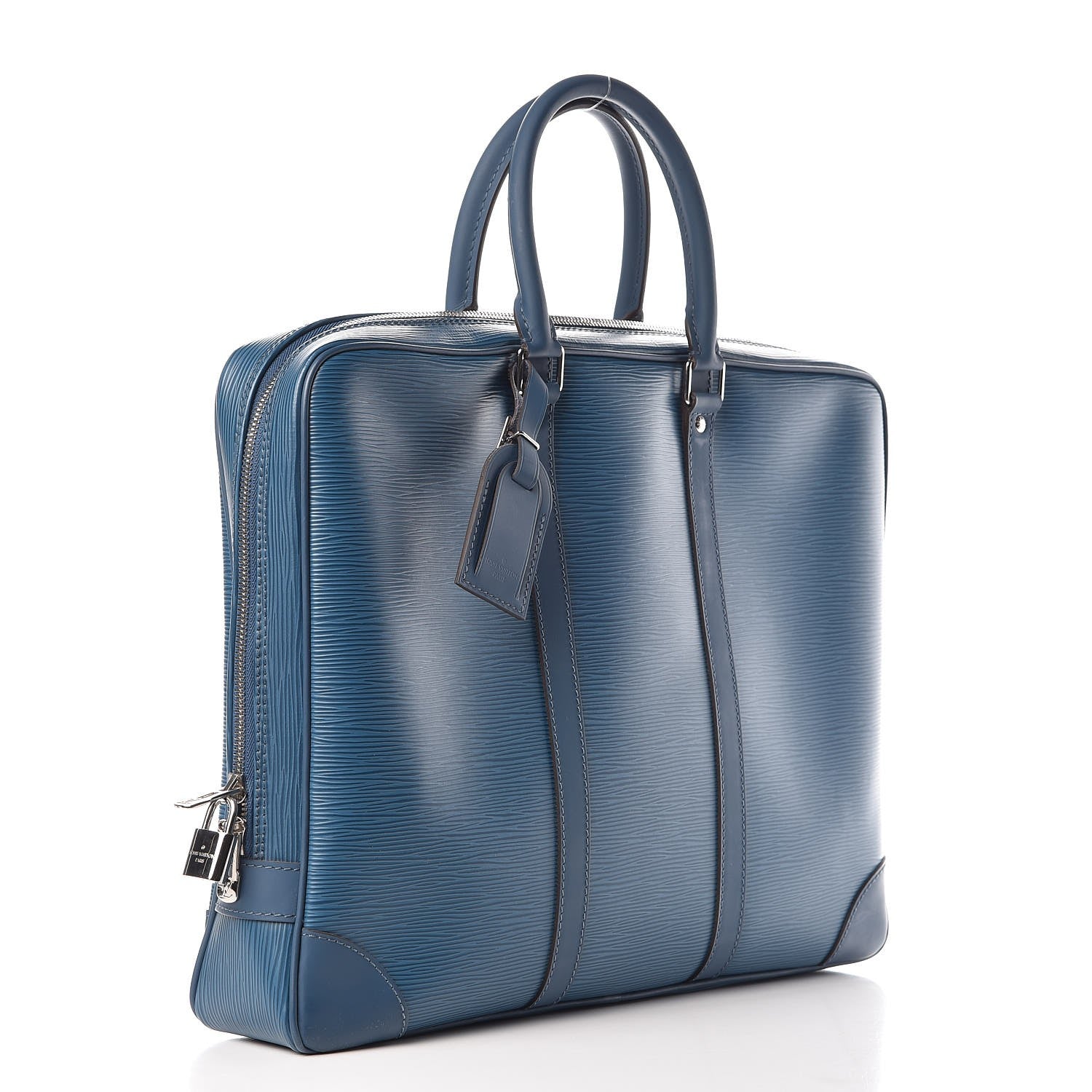 Louis Vuitton Epi Porte-Documents Voyage Briefcase Blue Celeste 3 of 7