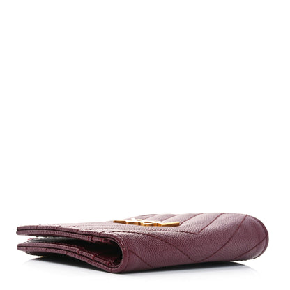 Saint Laurent Grain De Poudre Matelasse Chevron Monogram Zipped Card Case Rouge Legion 4 of 7