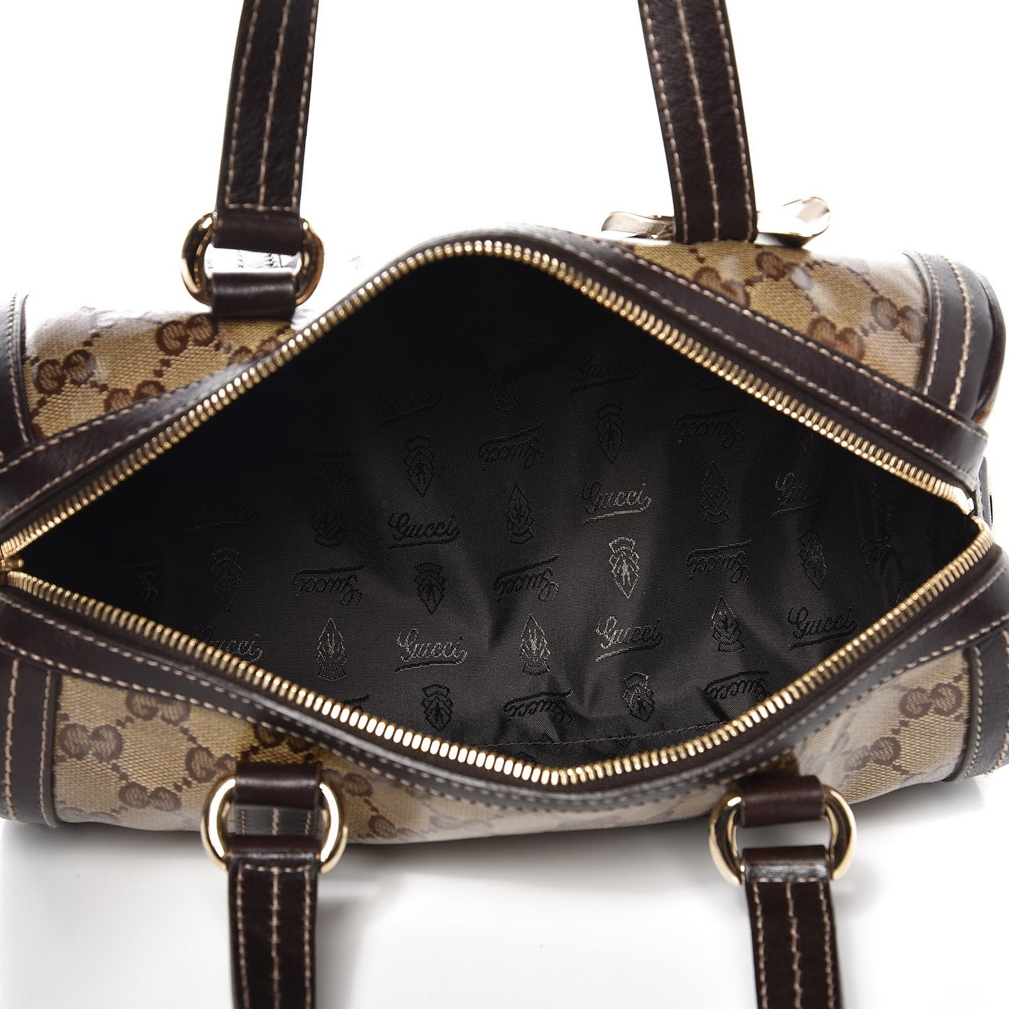 Crystal Monogram Duchessa Small Boston Bag Brown