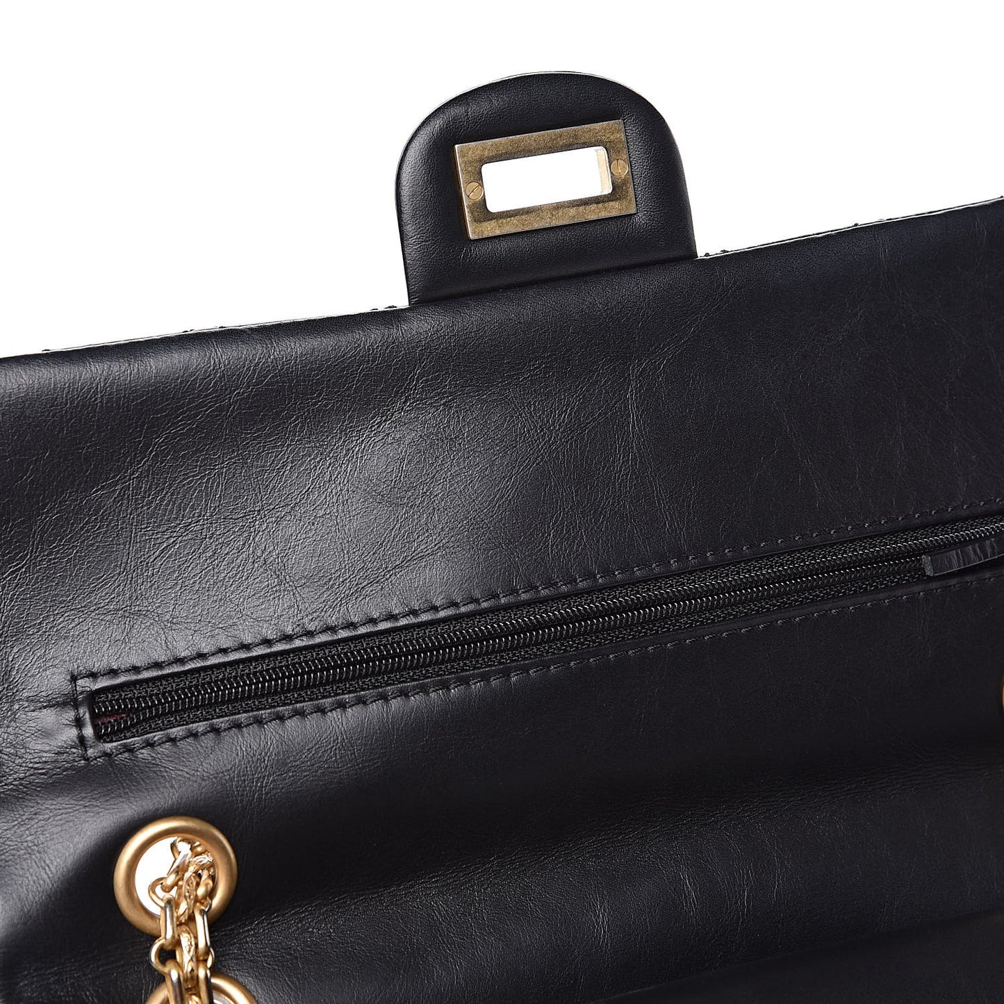 Aged Calfskin Quilted 2.55 Reissue 225 Flap Black