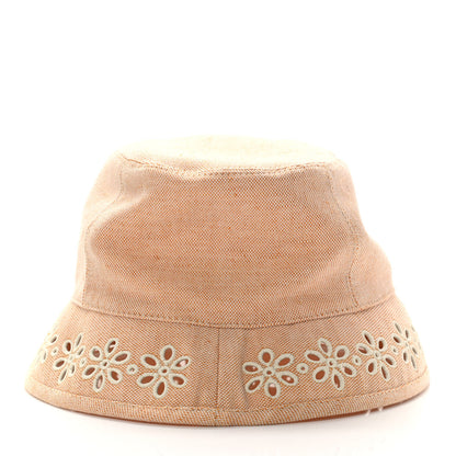 Hermes Linen Cotton Embroidered Eloise Garden Party Bucket Hat 56 Jaune Itauba 5 of 7