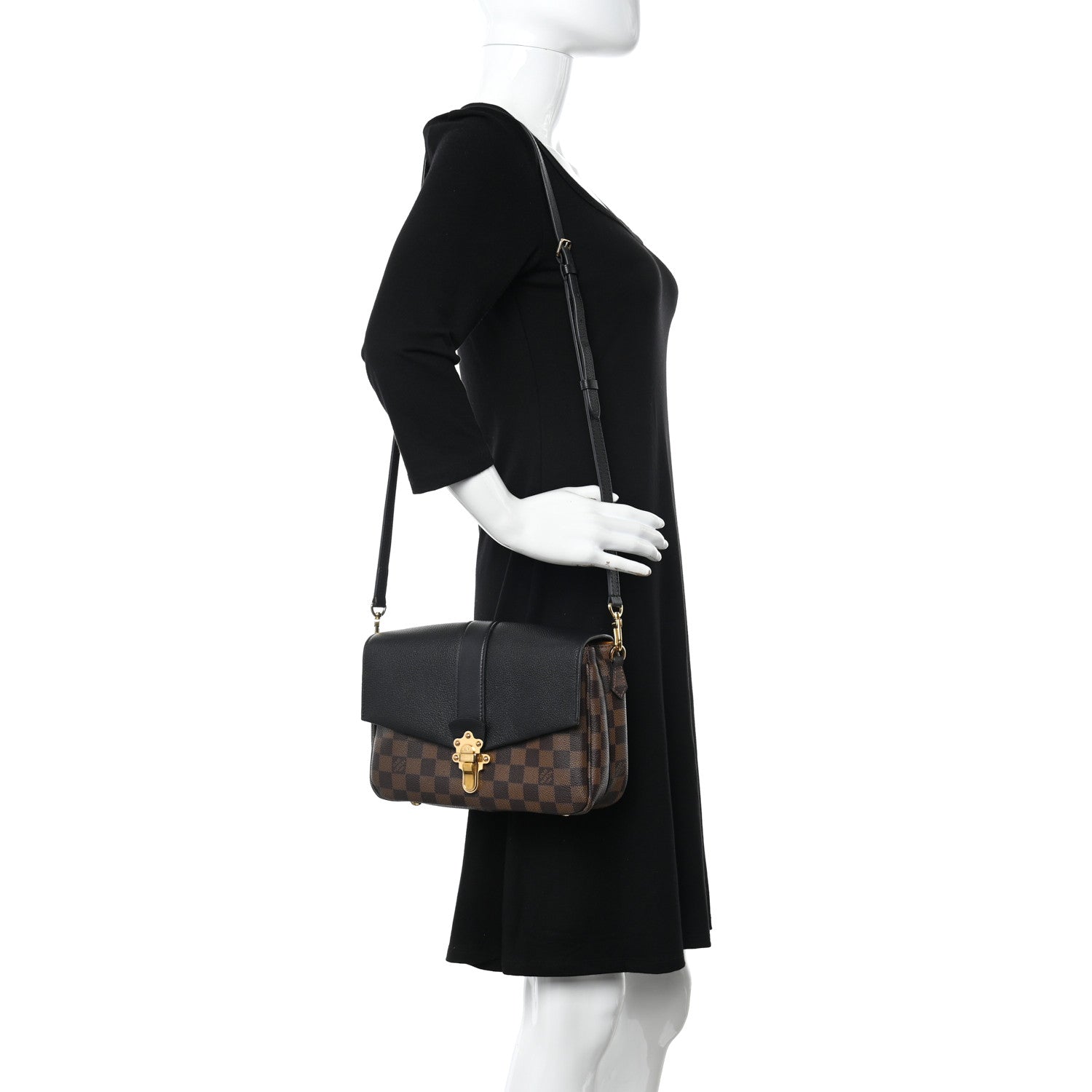 Louis Vuitton Damier Ebene Clapton Black 2 of 15