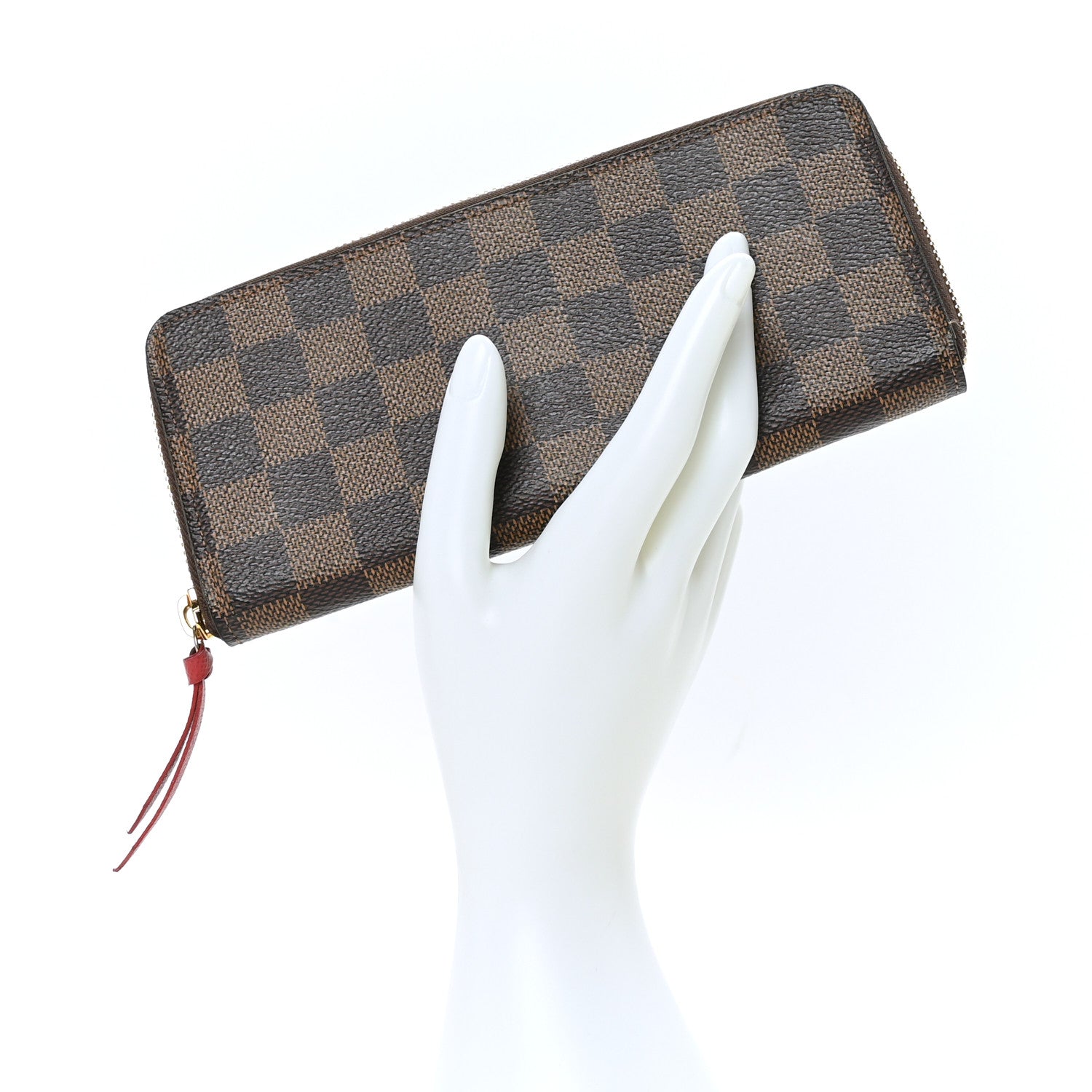Louis Vuitton Damier Ebene Clemence Wallet Cherry 2 of 7