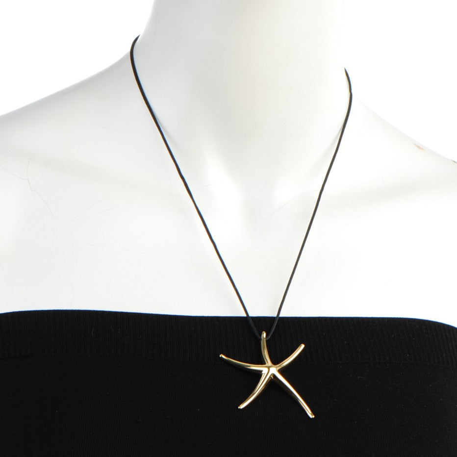 Tiffany 18K Yellow Gold 47mm Elsa Peretti Starfish Pendant Necklace 2 of 6