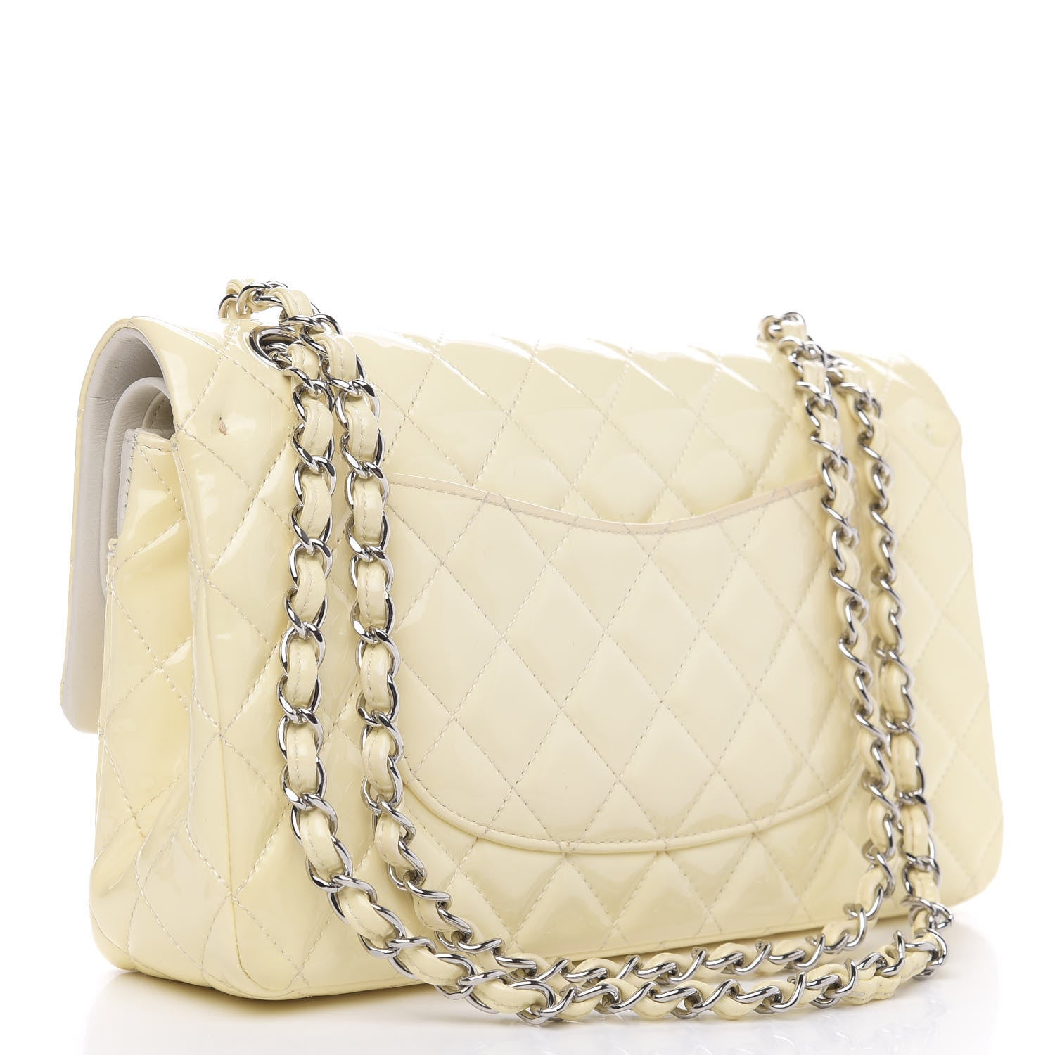 Chanel Patent Quilted Medium Double Flap Dark White 3 of 15