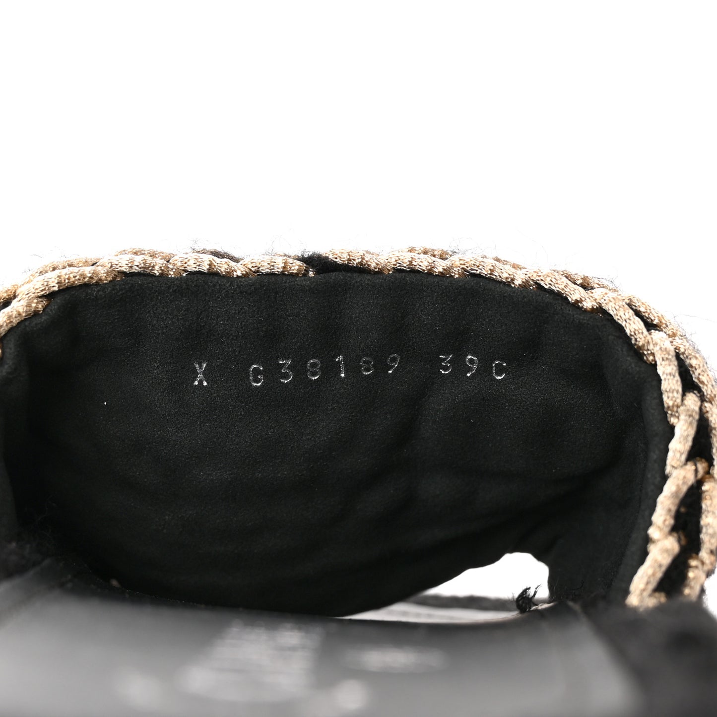 Braided Knit CC Mules 39 Black Gold