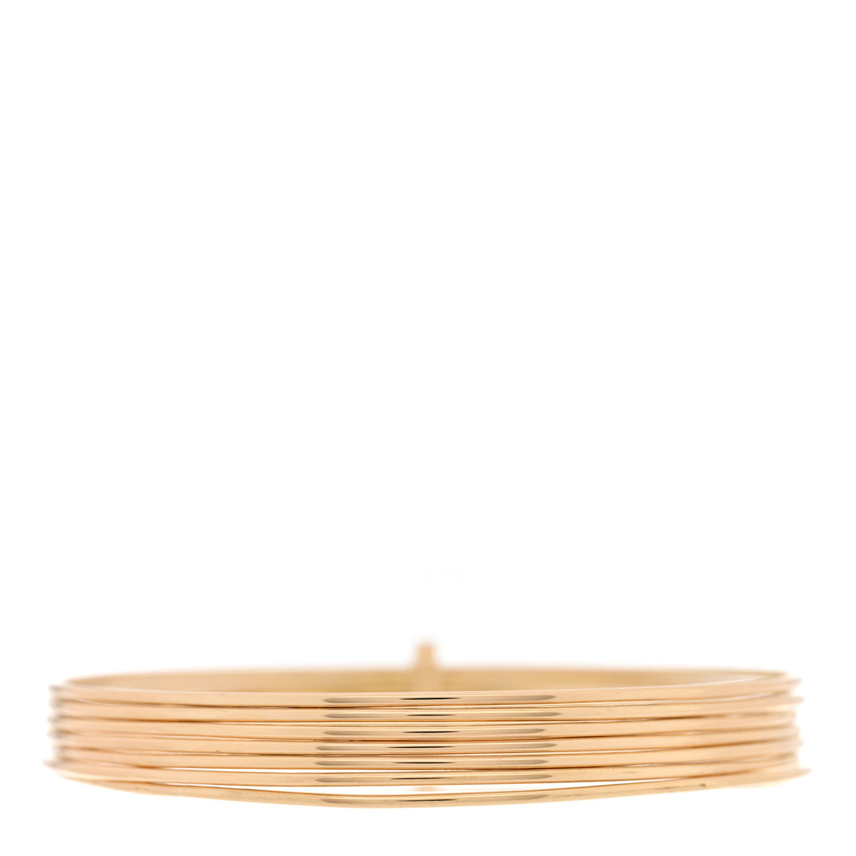 18K Yellow Gold 7 Row Multi Bangle Bracelet