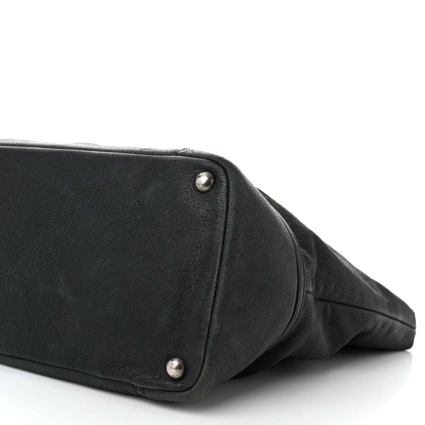 Washed Calfskin Tote Black