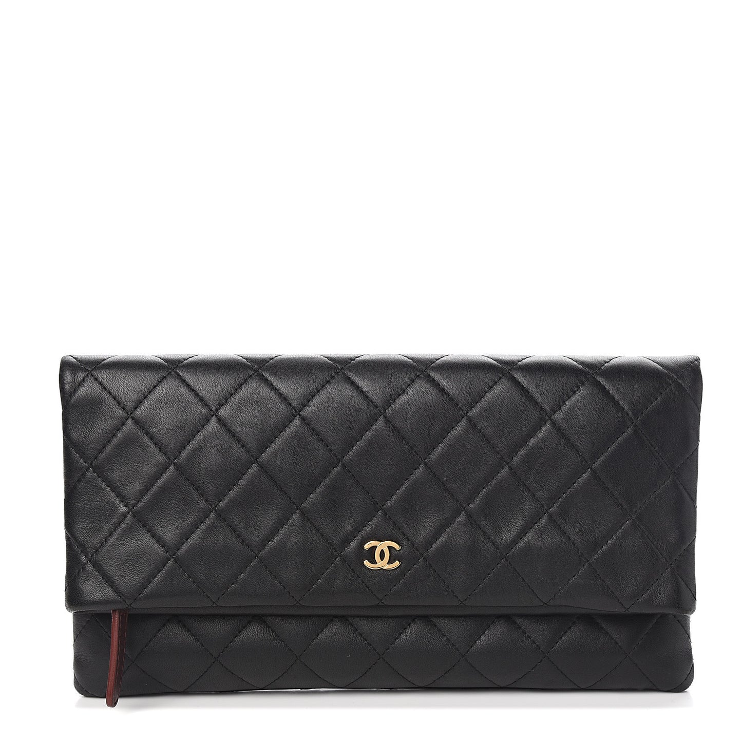 Lambskin Quilted CC Beauty Clutch Black