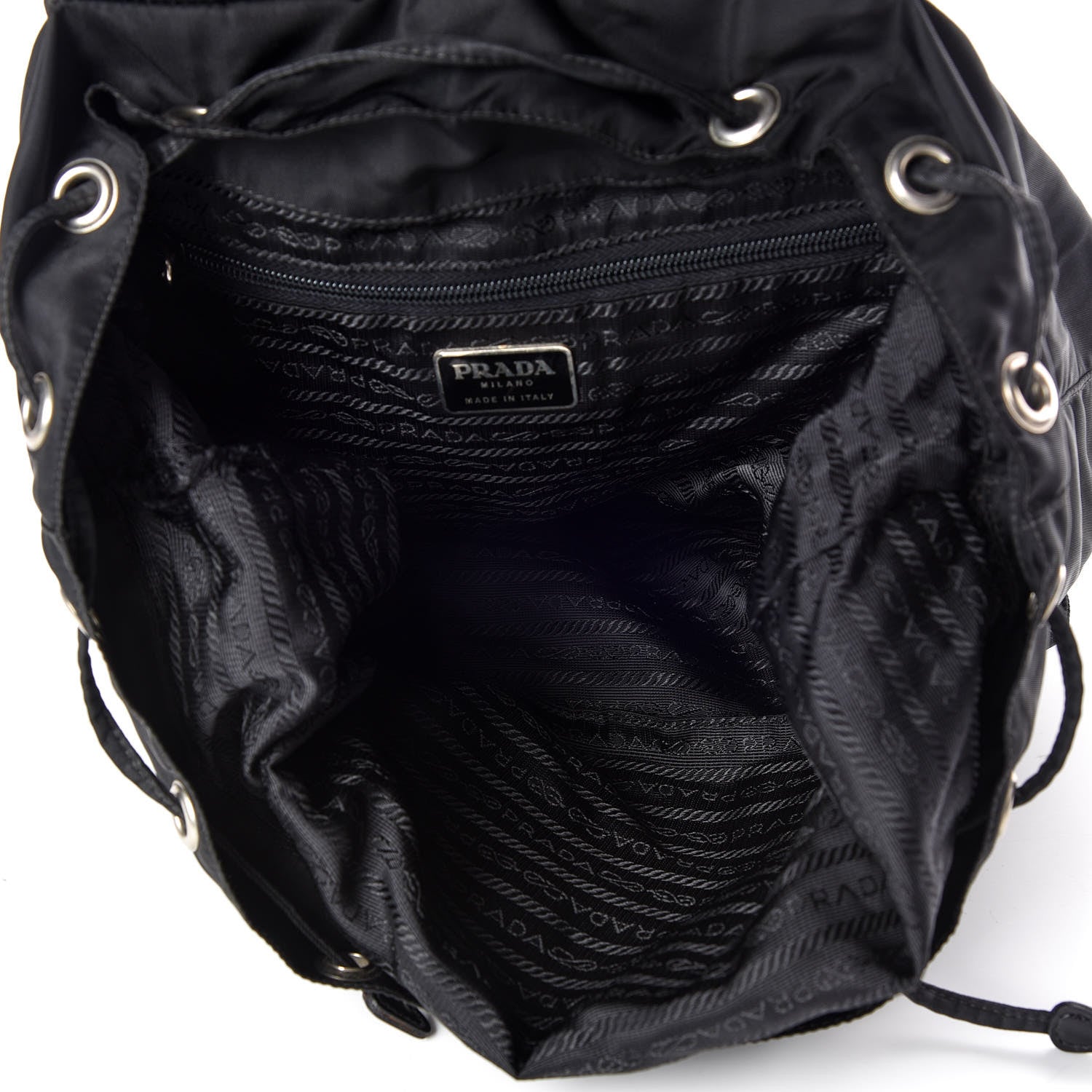 Prada Nylon Vela Medium Backpack Black 7 of 11