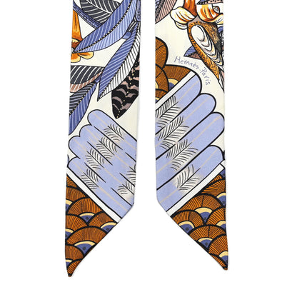 Hermes Silk Tree Of Song Twilly Creme Mauve Ocre 2 of 4