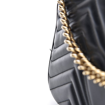 Gucci Calfskin Matelasse Small GG Marmont Shoulder Bag Black 12 of 18