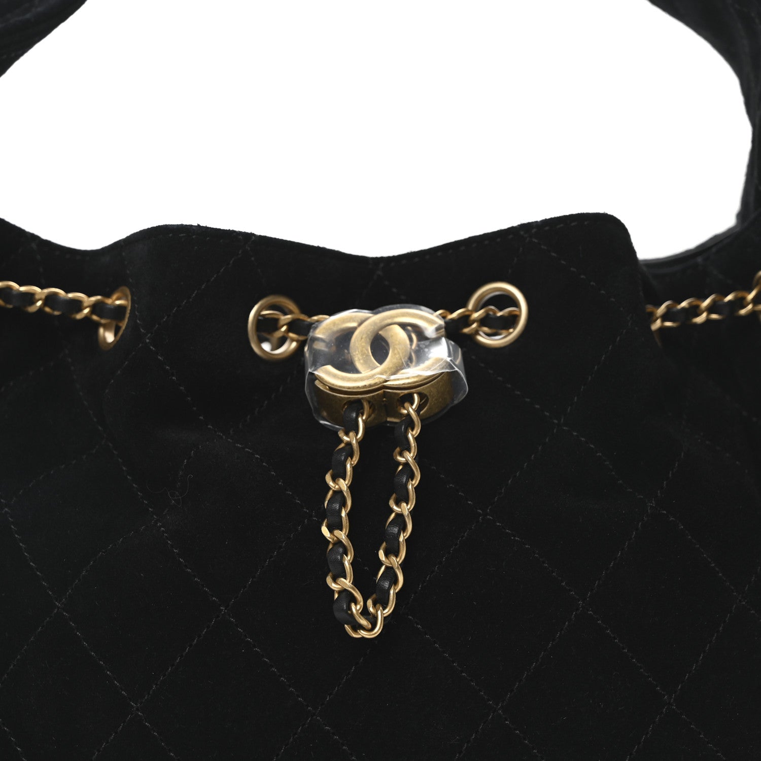 Chanel Suede Quilted Small Chanel 25 Handbag Black 8 of 11