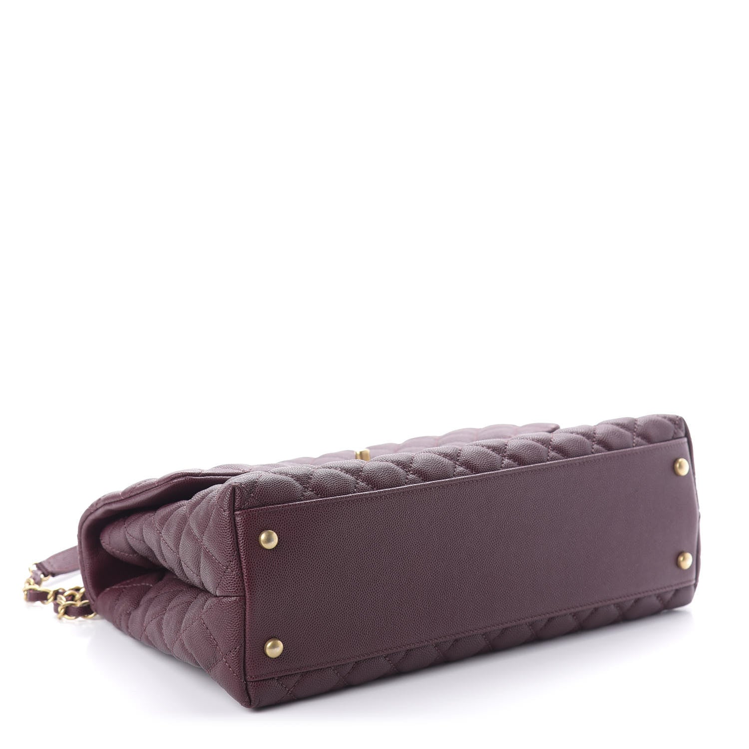 Chanel Caviar Lizard Quilted Medium Coco Handle Flap Burgundy 4 of 11