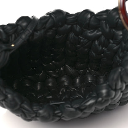 Chloe Lambskin Woven Wooden C Shoulder Bag Black 6 of 10