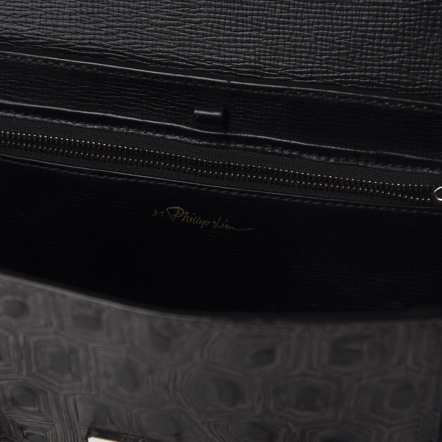 3.1 Turtle Embossed Medium Pashli Satchel Black