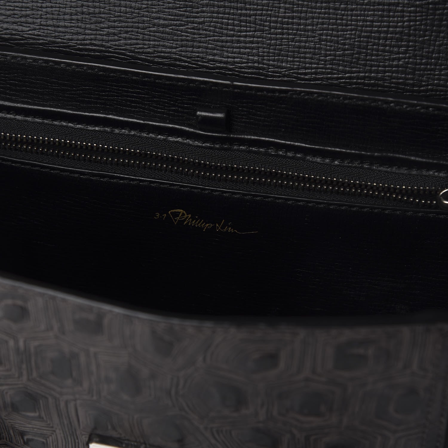 3.1 Phillip Lim 3.1 Turtle Embossed Medium Pashli Satchel Black 8 of 10