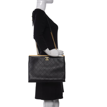 Chanel Lambskin Stitched Large Coco Lux Shopping Tote Black 2 of 10