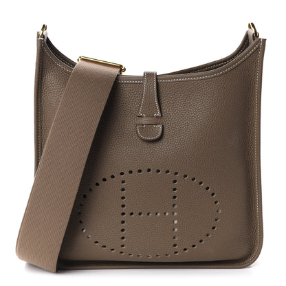 Hermes Taurillon Clemence Evelyne III PM Etoupe 1 of 9