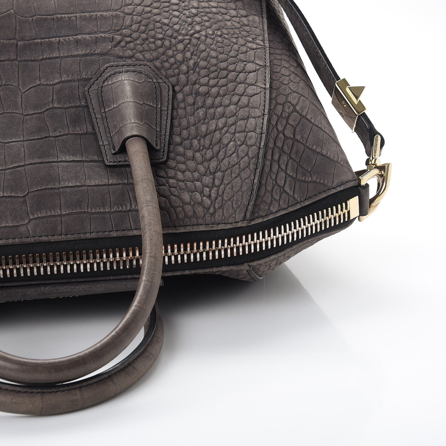Givenchy Nubuck Crocodile Embossed Medium Antigona Washed Black 14 of 14