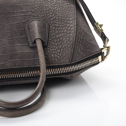 Givenchy Nubuck Crocodile Embossed Medium Antigona Washed Black 14 of 14