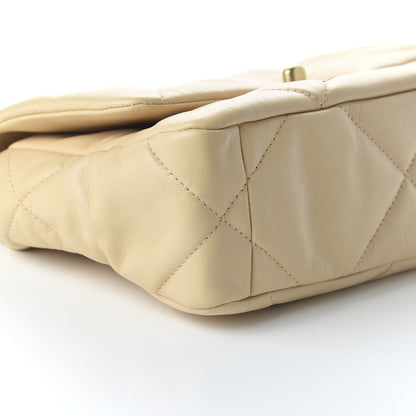 Chanel Lambskin Quilted Medium 19 Flap Beige 6 of 11