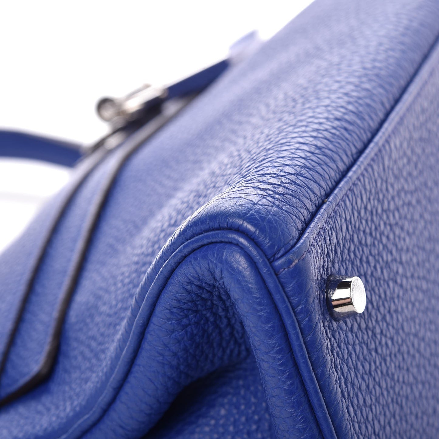 Taurillon Clemence Shoulder Kelly 40 Bleu Electrique