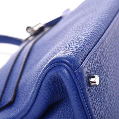 Hermes Taurillon Clemence Shoulder Kelly 40 Bleu Electrique 11 of 17